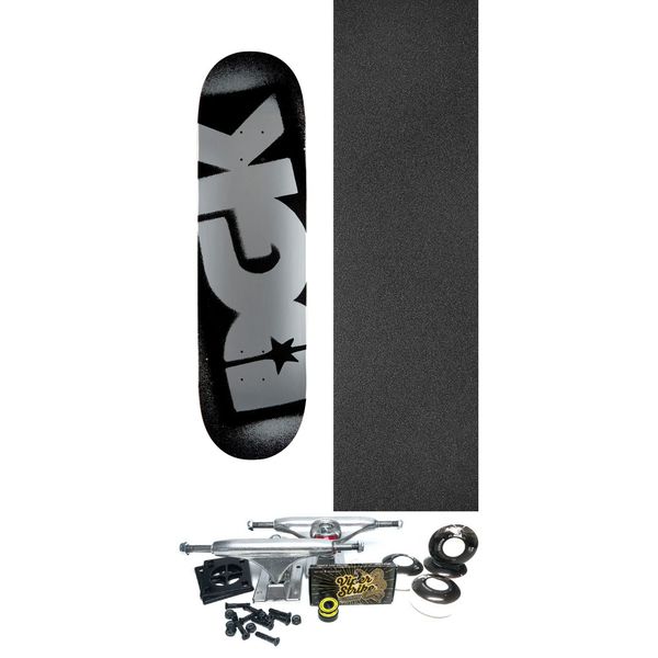 DGK Skateboards OG Logo Black / Silver Skateboard Deck - 8.38" x 32" - Complete Skateboard Bundle